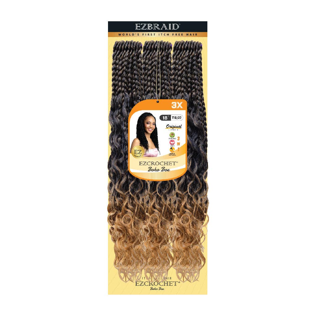 EZBRAID UK - Venta al por mayor Extensiones para el pelo - EZCROCHET Boho Box trenzas de 45 cm - paquete triple4