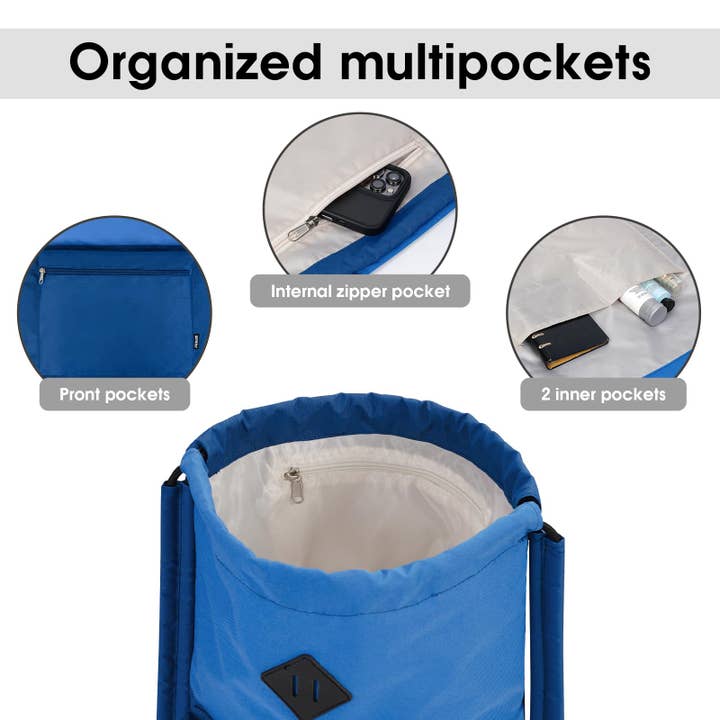 wandf - Wholesale Drawstring bag – Unisex - Water-Resistant Sports Drawstring Backpack with Shoulder Pad11