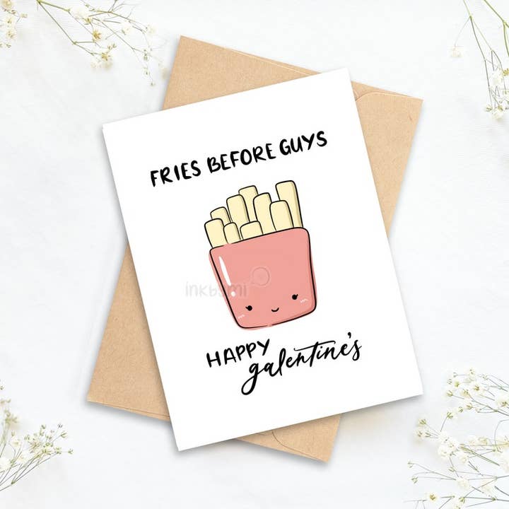 Fries Before Guys, Carte de voeux Happy Galentine pour la vente par inkbymi