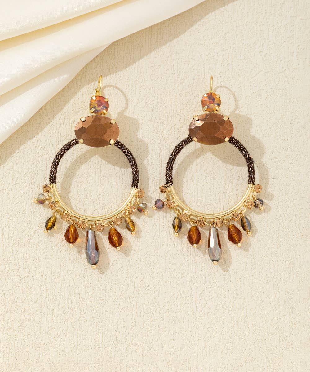 Blossom bijoux - Wholesale Dangle Earrings - Drop sleeper hoop earrings – 26AHBOL0374