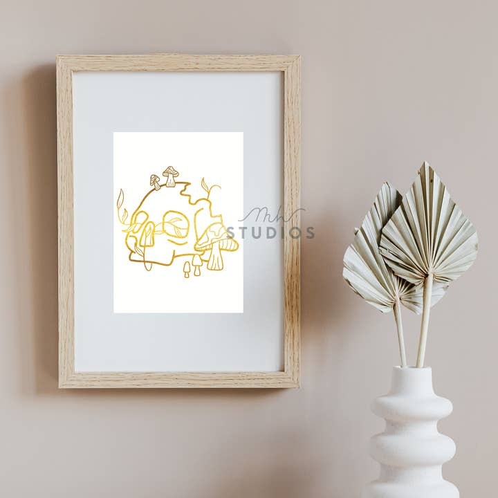Mushroom Skull Foil 5x7 Print | Occult Witchcore for wholesale by MH Studios