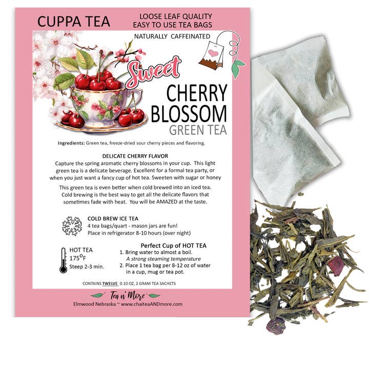 Sweet Cherry Blossom Green Tea - CUPPA for wholesale by Tea n' More
