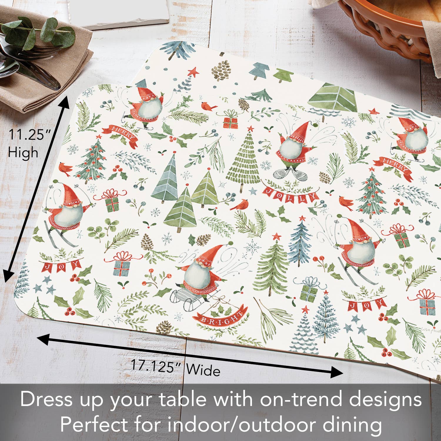 Conimar Promotions - Wholesale Placemat - "Jolly Gnomes" Reversible Rectangular Plastic Placemat 5