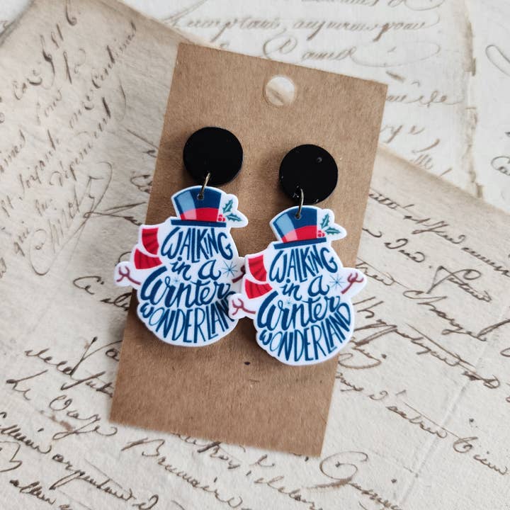 Boucles d'oreilles Winter Wonderland Snowman pour la vente par Kolor Wonder Crafts