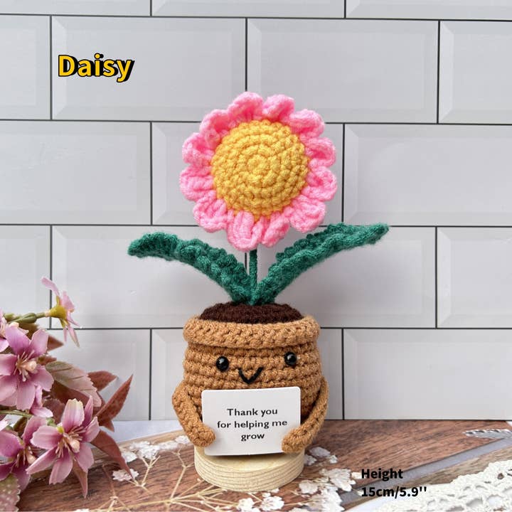 TOMOPOD LLC - Wholesale Stuffed/plush toy – Kids & baby - Crochet Sunflower, Rose, Daisy, Tulip, Pink Heart,Plant Gift1