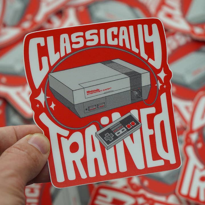 Classically Trained NES Gaming Sticker for wholesale by Trekkable Studios