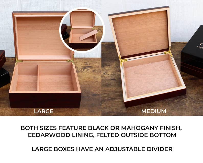 Engrave My Memories - Venta al por mayor Humidificadores/accesorios de puros - Humidor de regalo para padrinos de boda, caja de cigarros Humidor personalizada6