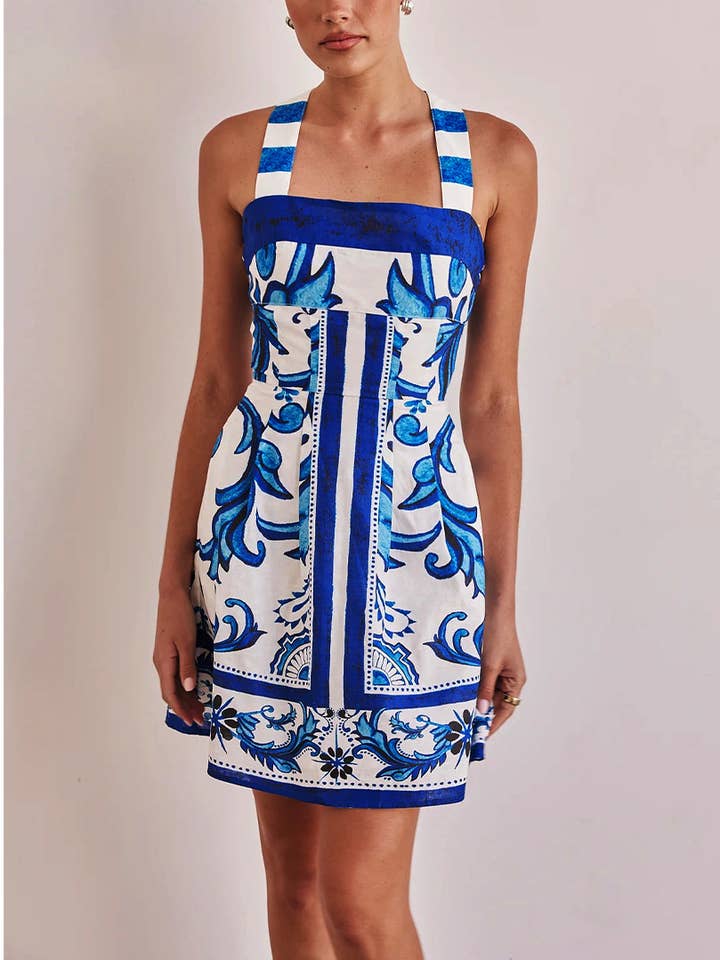 Summer Vintage Floral Beach Cami Dress ZK2829 for wholesale by UNISHE