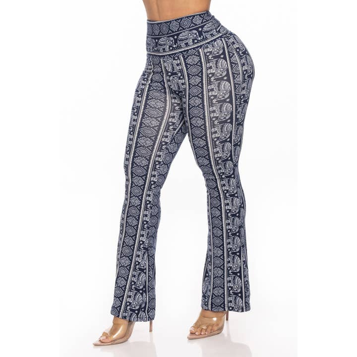 To Star - Vente Pantalon – femme - Pantalon évasé à pattes d'éléphant imprimé cachemire - Silhouette unique