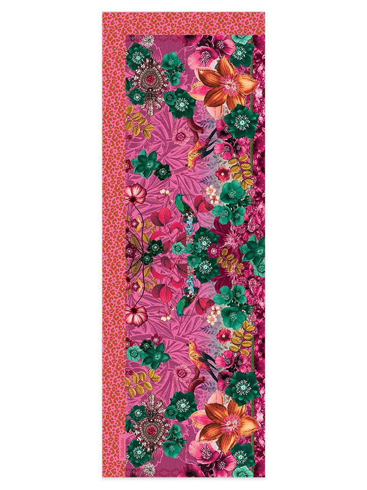 Large cotton scarf AMULETTE ROSE for wholesale by BROKANTE