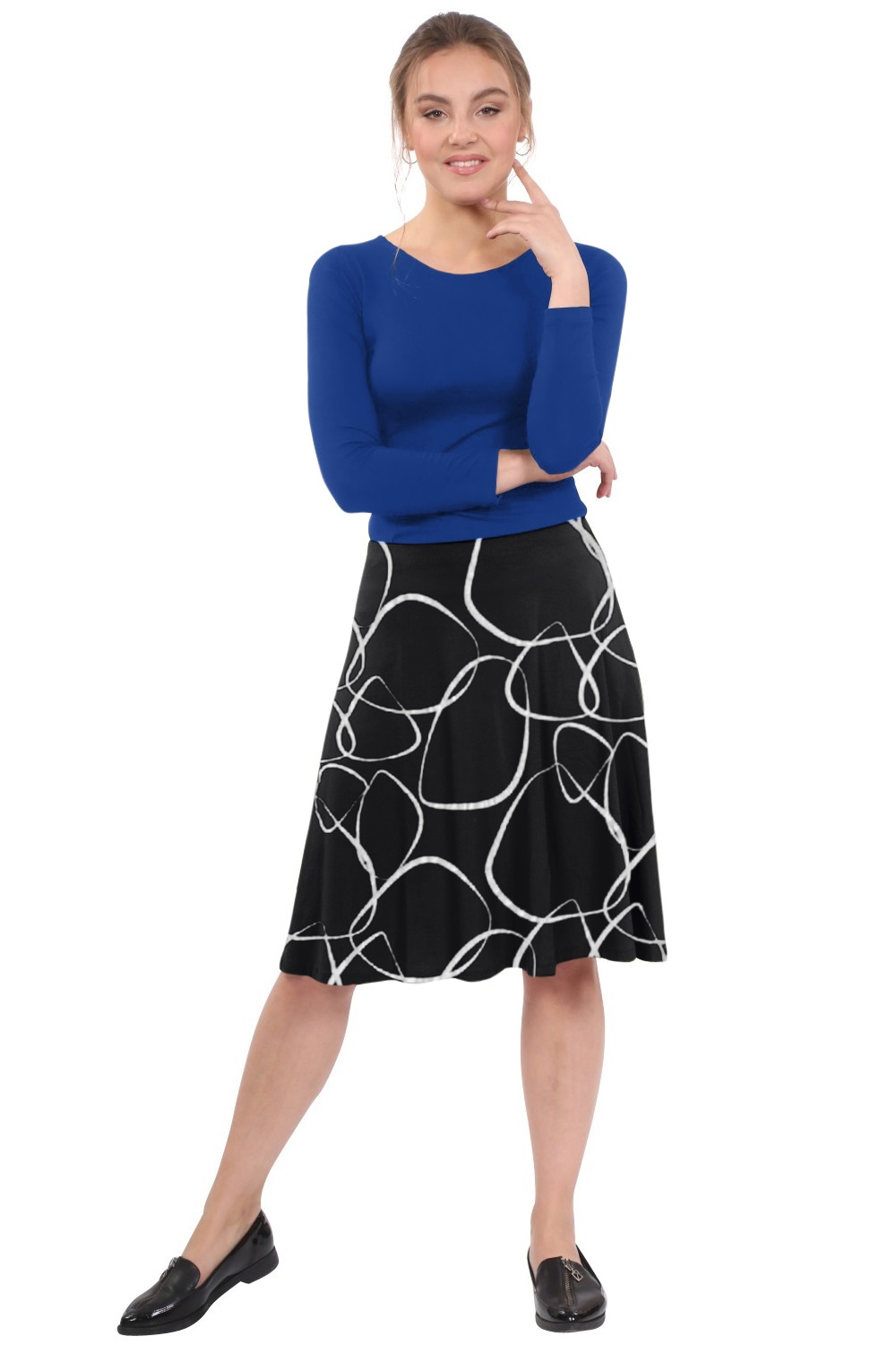 Kosher Casual - Wholesale Skirt - Women's - Knee Length Skater Skirt with Full A-line Cut for Women9