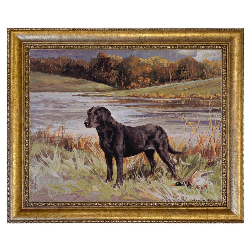 Madison Bay Co. - Historical Home Decor Reproductions - Wholesale Art Print - Labrador Retriever with Duck Framed Painting Print on Canvas37