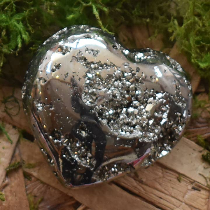 Medium Gift Natural Pyrite Heart Luxury for wholesale by Olympus Minerals Co