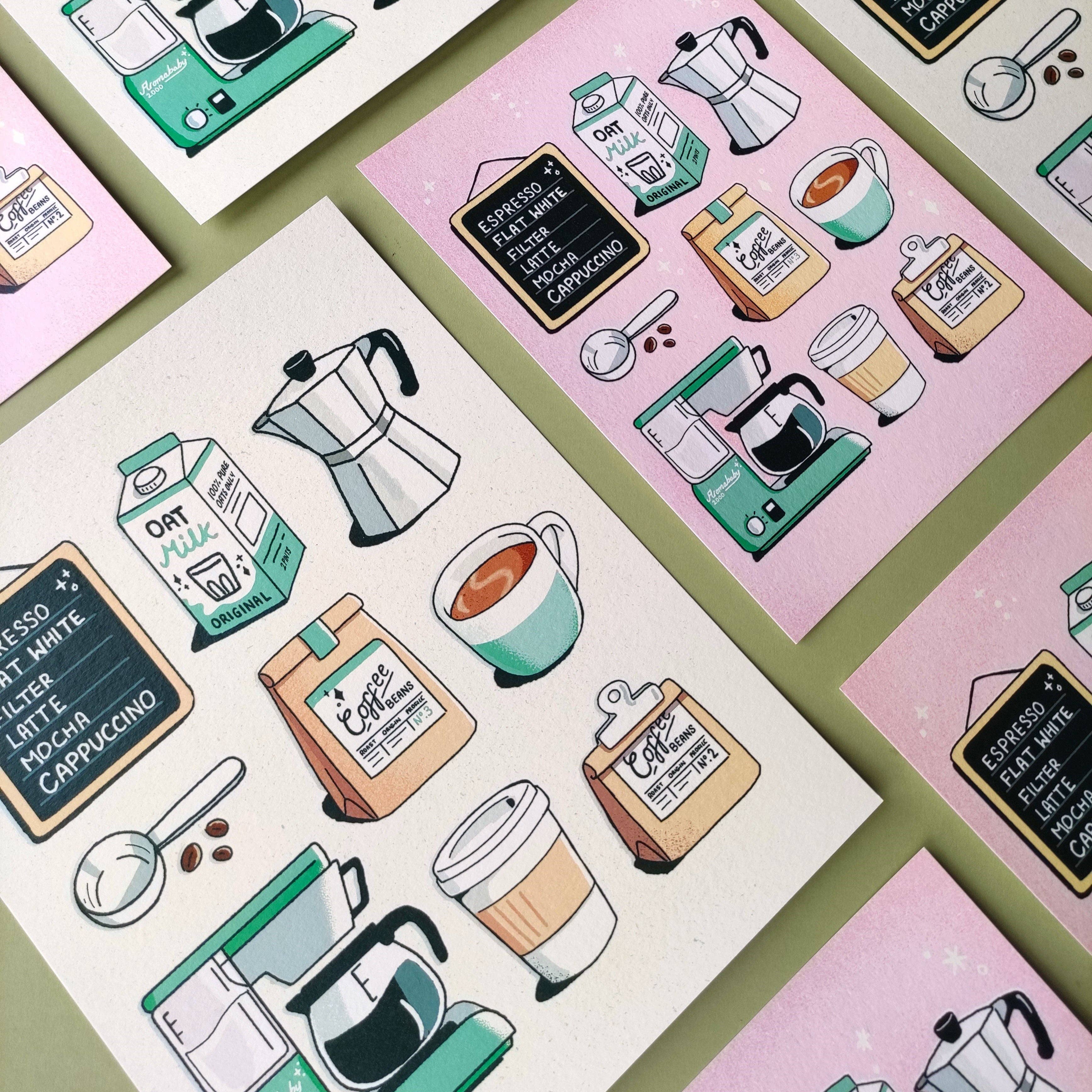 Eve Anderson Draws – wholesale Art print – Coffee Print - A54