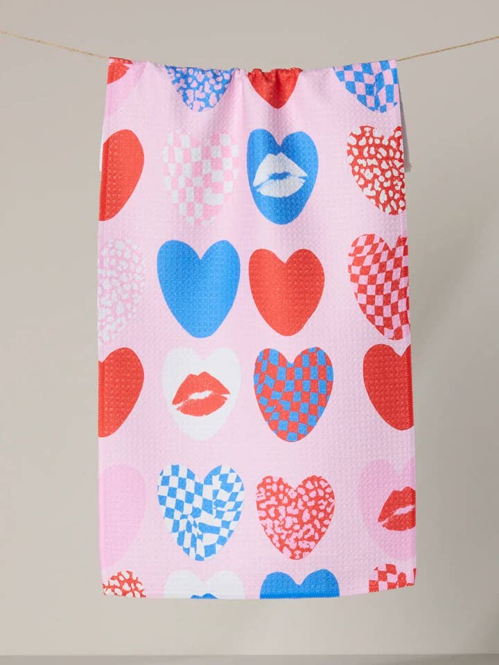 Kiss and Tell Bar Towel for wholesale by Geometry