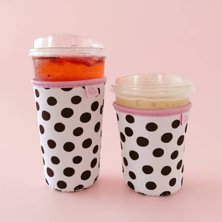 Coffee Cup Cover - Brown Polka Dots for wholesale by Elle Nicole