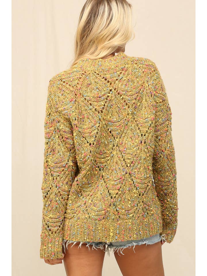 Moss Colorfully Speckled Sweater for wholesale on Faire9