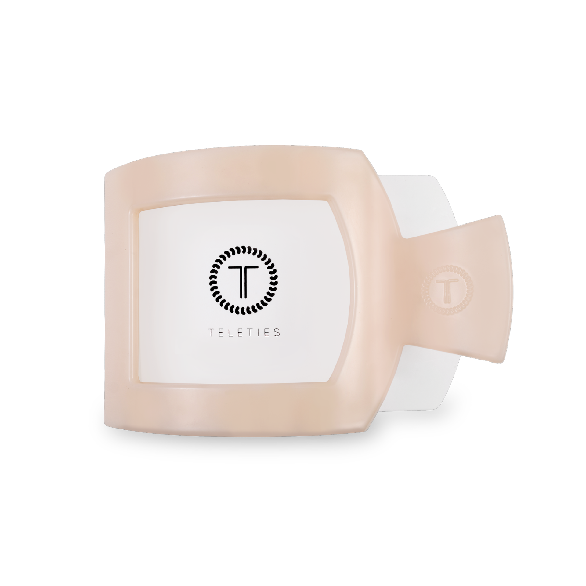 TELETIES - Wholesale Hair Clip - Women's - Square Flat Hair Clip | Medium | Almond Beige1