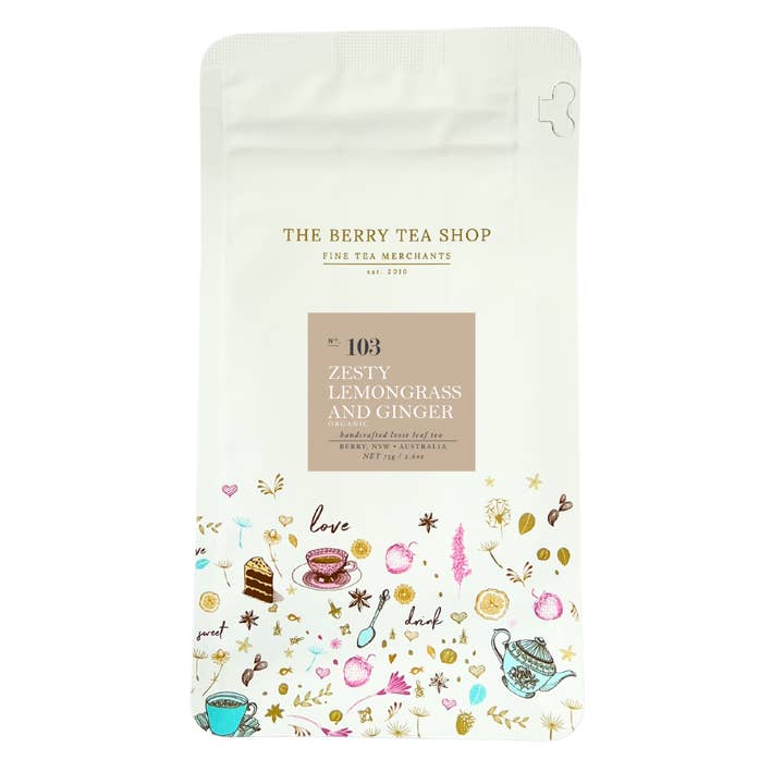 The Berry Tea Shop - Wholesale Loose tea - NO. 103 ZESTY LEMONGRASS AND GINGER - ORGANIC2