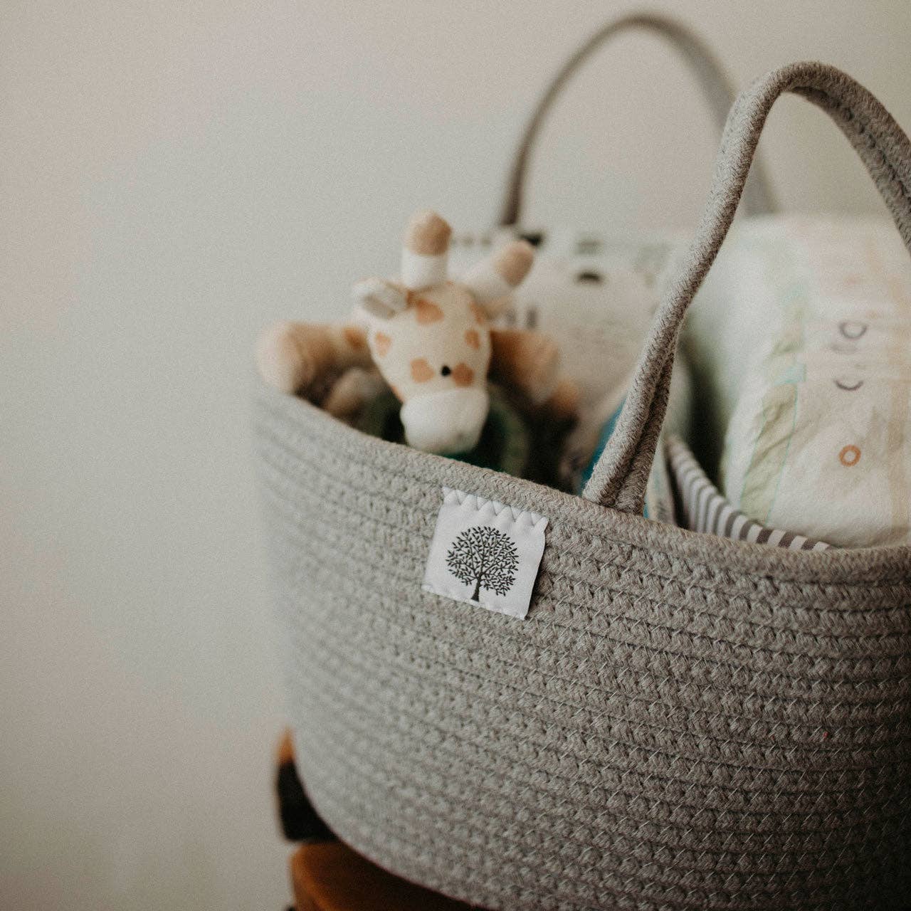 Parker Baby Co. - Venta al por mayor Organizador de pañales- Bebés - Carrito para pañales Rope, color gris4