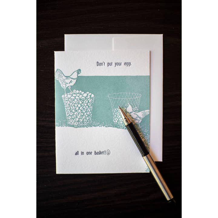 Cartão Ovos na Cesta por atacado de Ancesserie Letterpress