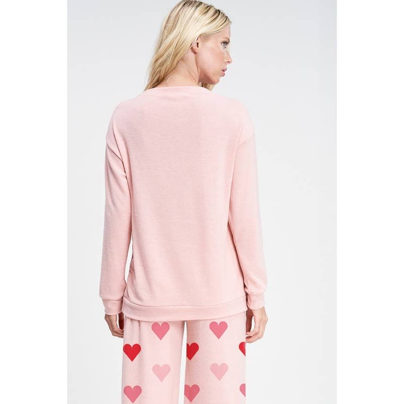 Phil Love - Wholesale Lounge Set - Women's - Heart all over soft brushed loungewear set 10