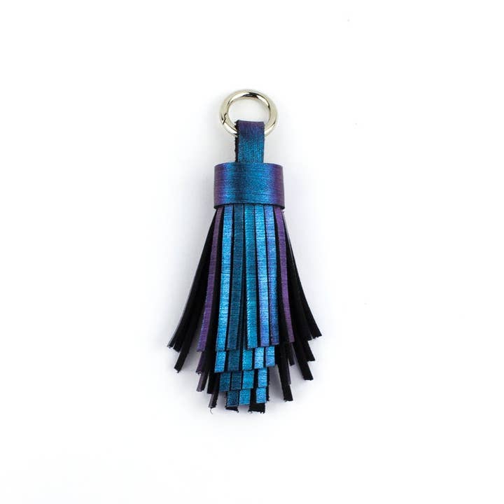 Läder Tassel Nyckelring Holografisk Holo Bag Tassel för wholesale av MIMIKRI Design