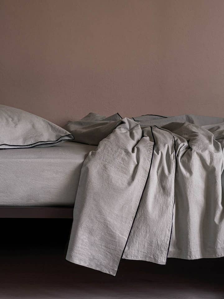 Conjunto de capa de edredon individual: 90 x 200, azul marinho por atacado de Tessitura Govi