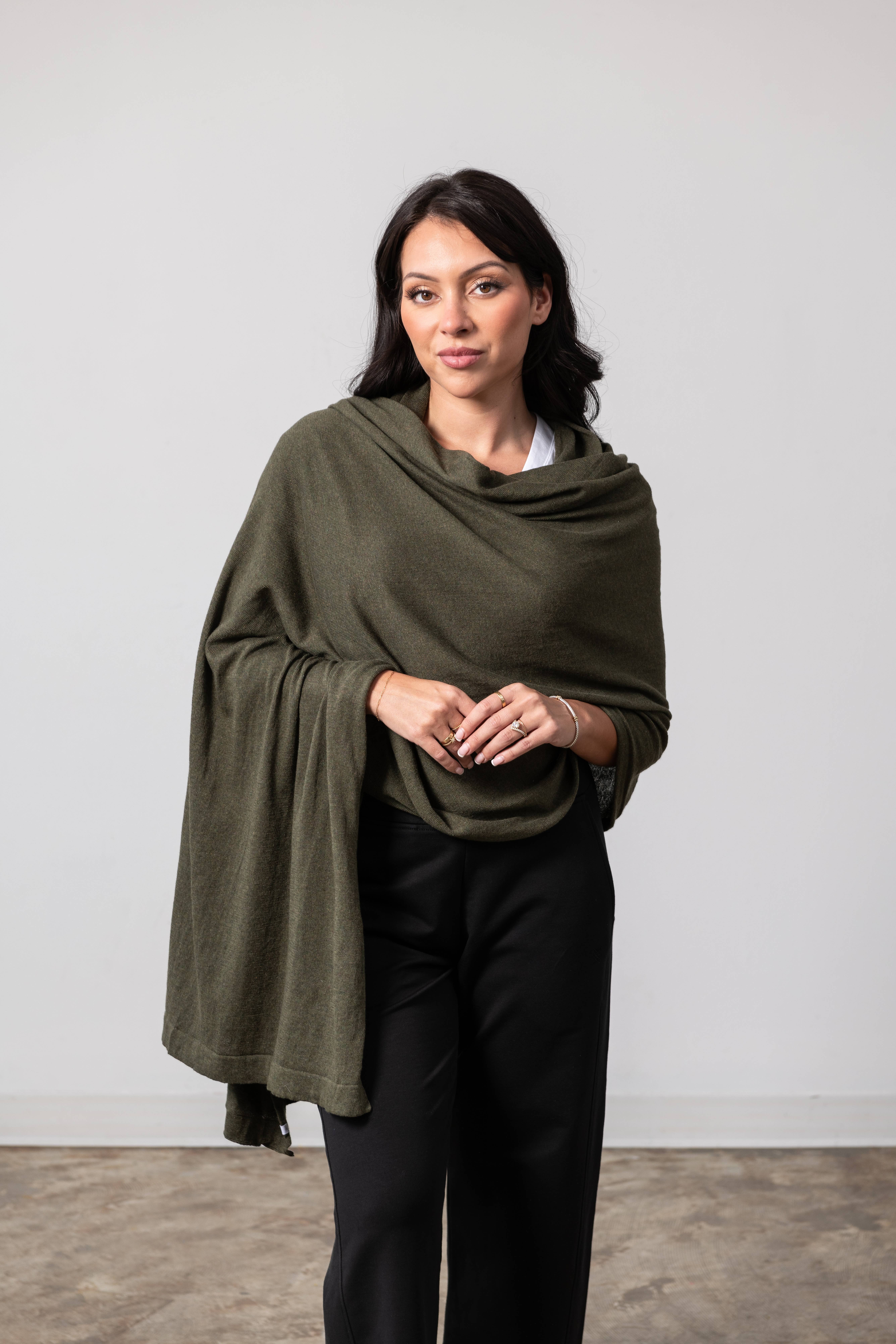 zestt organics - Wholesale Scarf - Women's - Dreamsoft Organic Cotton Travel Scarf - Olivewood2