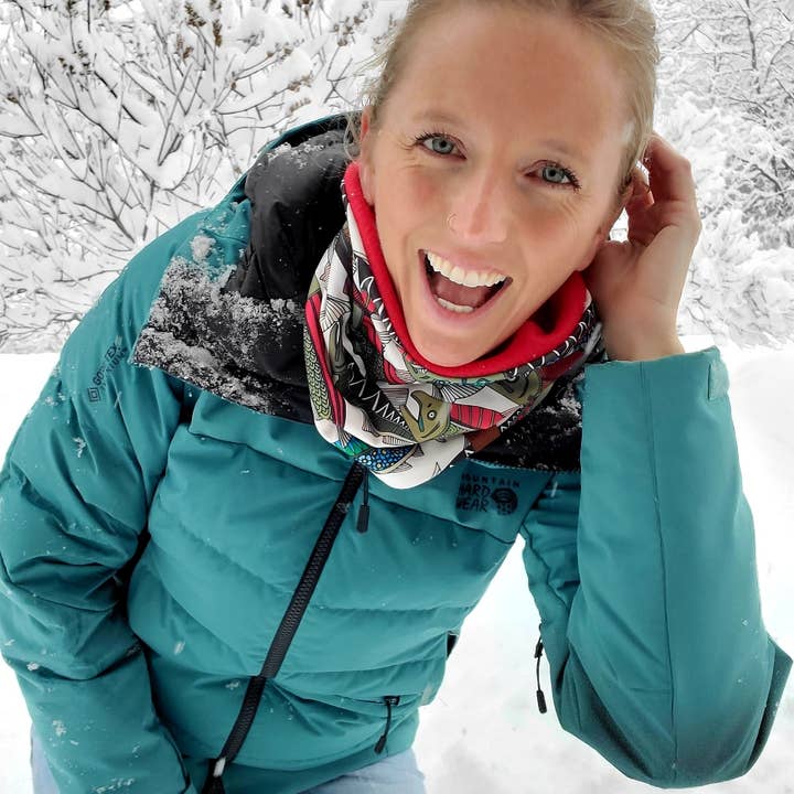 HappyAK Handmade Headwear and Neckwear - Vente Tour de cou / col tube – femme - Tour de cou doublé en polaire (côtier) - Ensemble