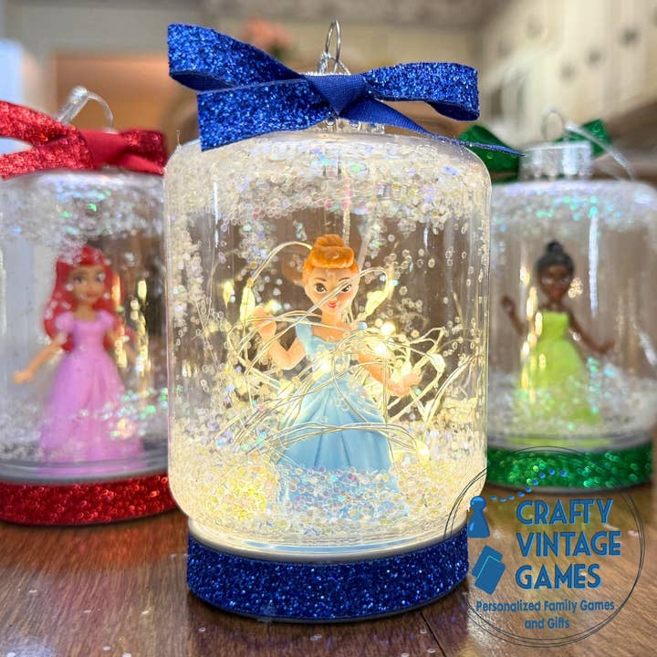 Crafty Vintage Games - Wholesale Ornament - Doll Winter Scene Snow Globe Ornament with Light6