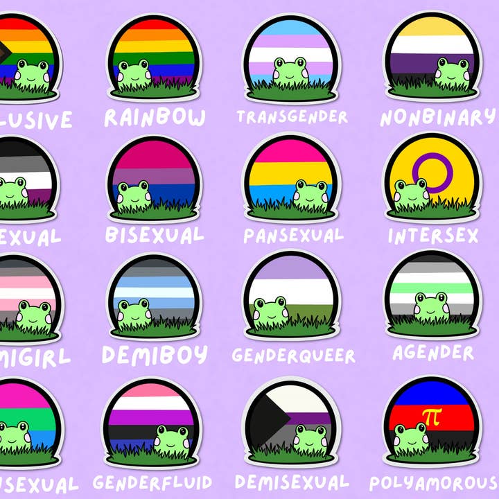 Autocollants Frog Pride | Mignon | Agenda | Grenouilles | Kawaii pour la vente par FuzziesArtDesigns