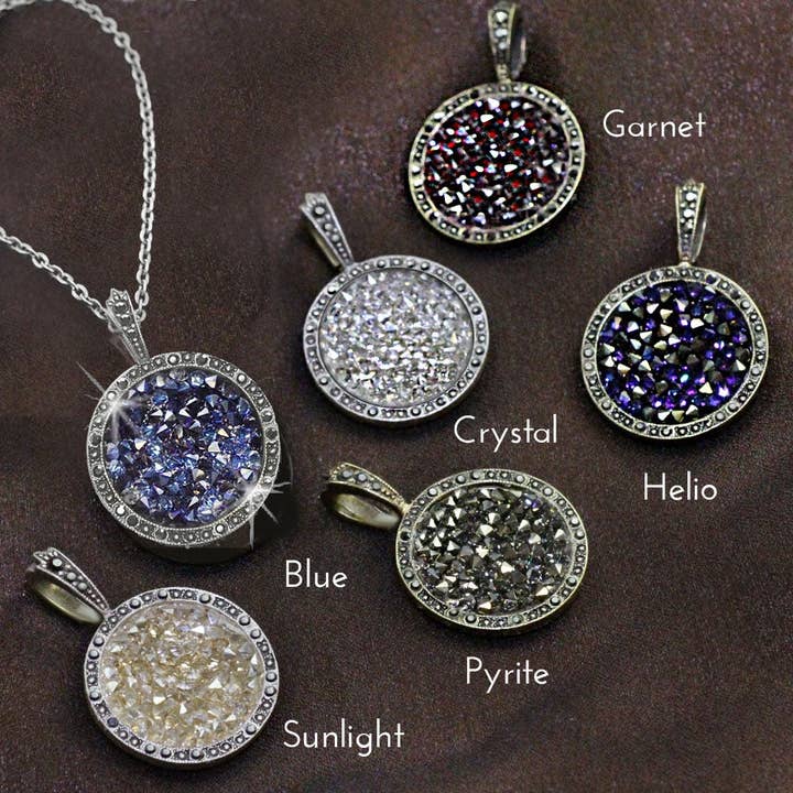 Collier Pendentif en Cristal Druzy N1503 pour la vente par Sweet Romance Jewelry