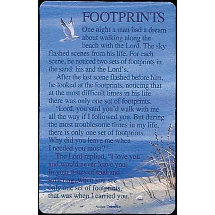 Footprints Pocket Card for wholesale by Dicksons