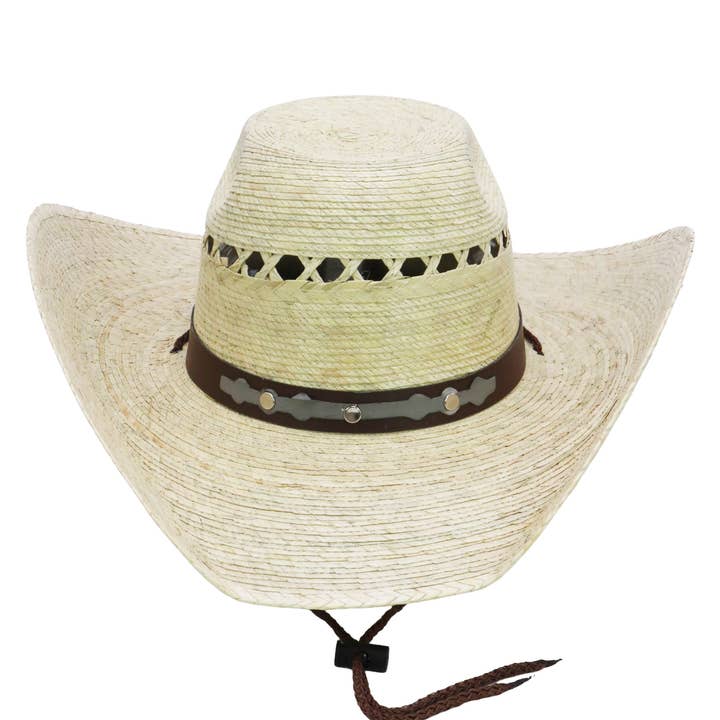 Cap Zone - Wholesale Cowboy Hat - Women's - Vented Chl Taco Brim Palm Straw Cowboy Hat
