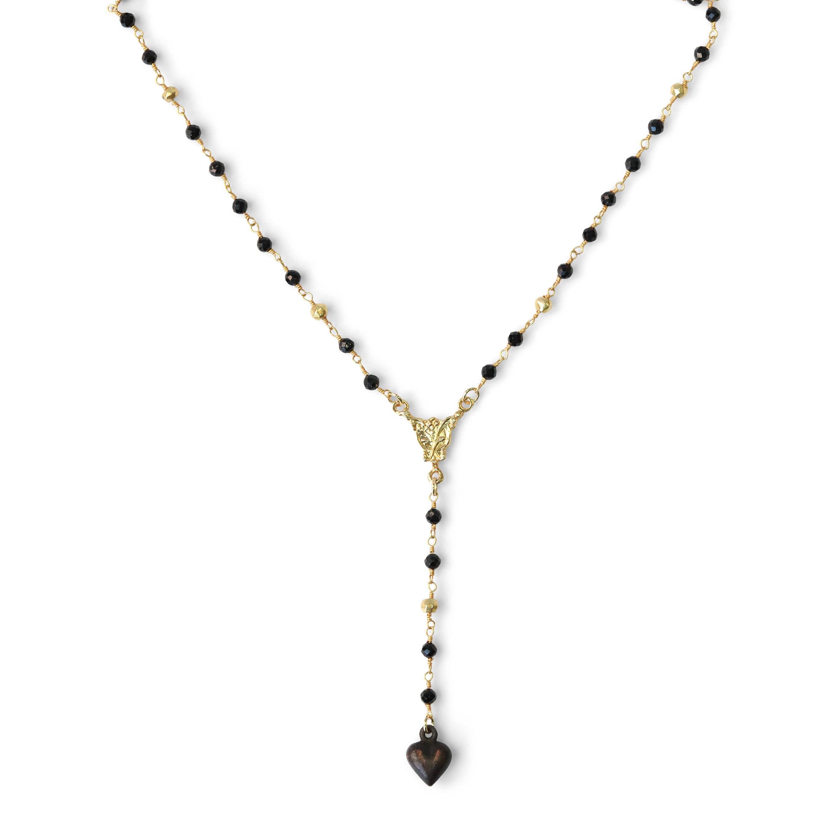 The Gilded Witch - Wholesale Y-Neck/Lariat Necklace - Black Spinel Dark Valentine Lariat: Gothic Witchy Jewelry0