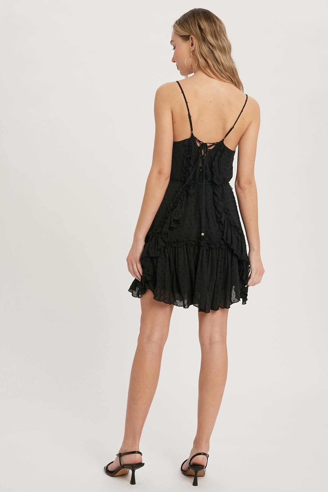 Bluivy - Wholesale Dress - Women's - LACE UP BACK RUFFLE MINI DRESS20