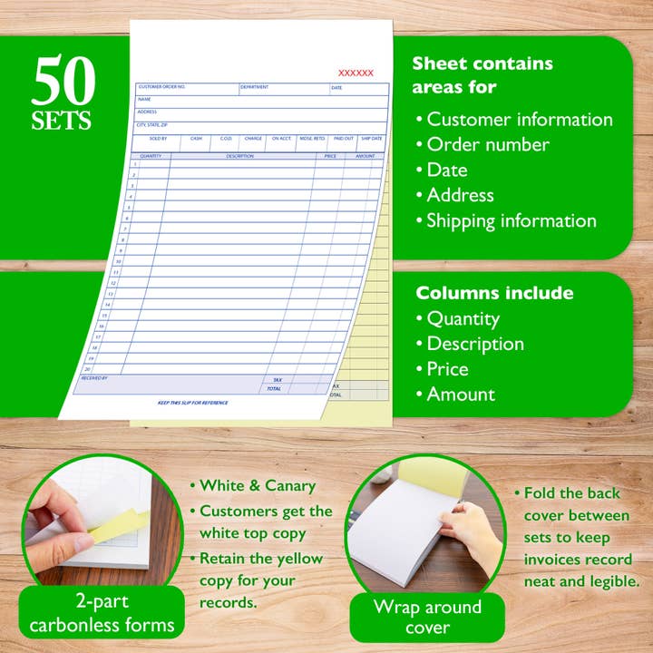BAZIC Products - Wholesale Display Book - Sales Order Book 2-Part Carbonless (50 Sets)2