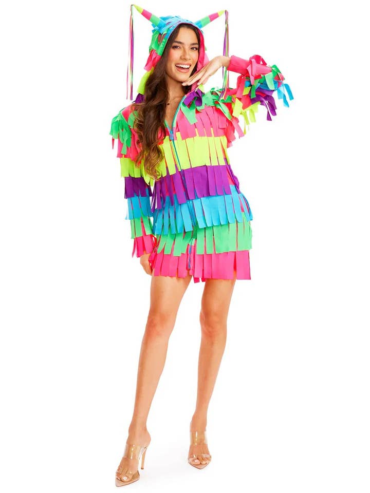 Tipsy Elves - Wholesale Costume - Women's - Piñata Costume Dress - Women's Halloween Hoodie Dress0