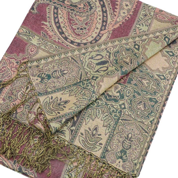 Sortiert Exotischer Paisley-Metallic-Twist-Pashmina-Schal für den Großhandel auf Faire8