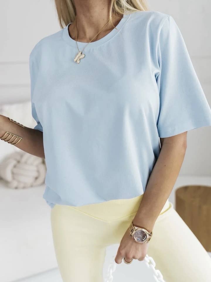 Camiseta básica grande lisa - 2206U para venta al por mayor de ESTEE BROWN