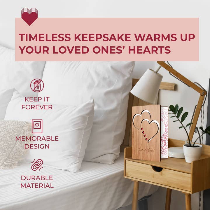 Heartspace Cards - Wholesale Valentine's Day Card - Handmade Bamboo Valentines Day Cards | Classic Hearts4