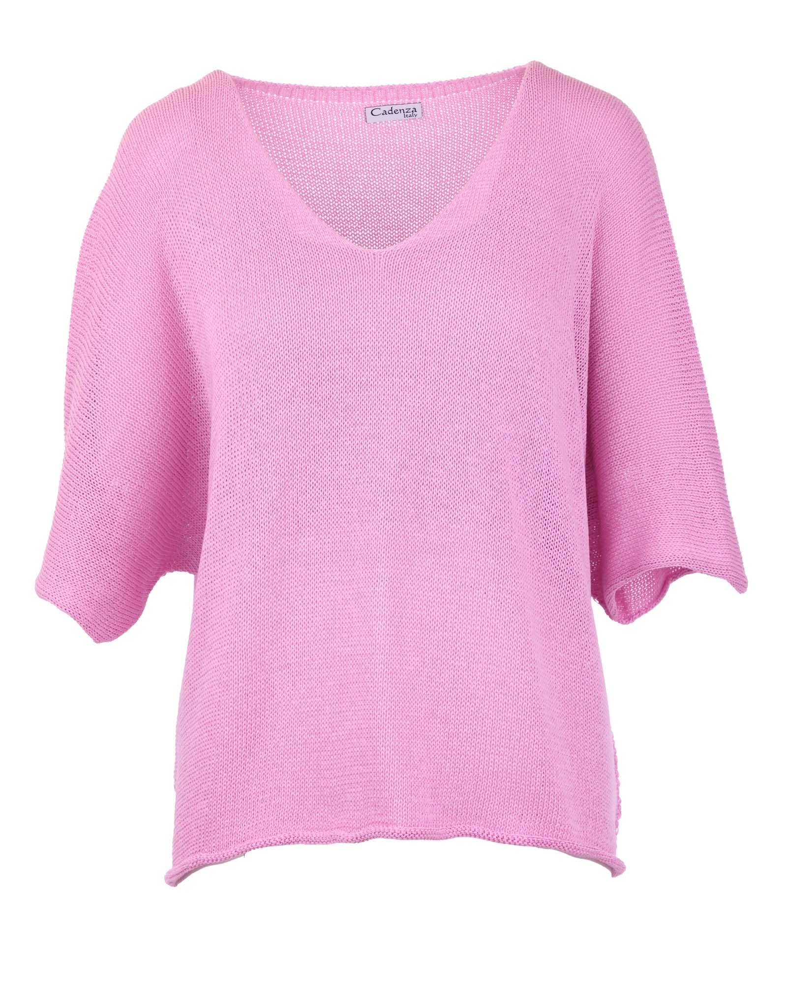 Cadenza Italy Ltd - Wholesale Knit Top - Women's - Cotton Blend V Neck Tunic Top6