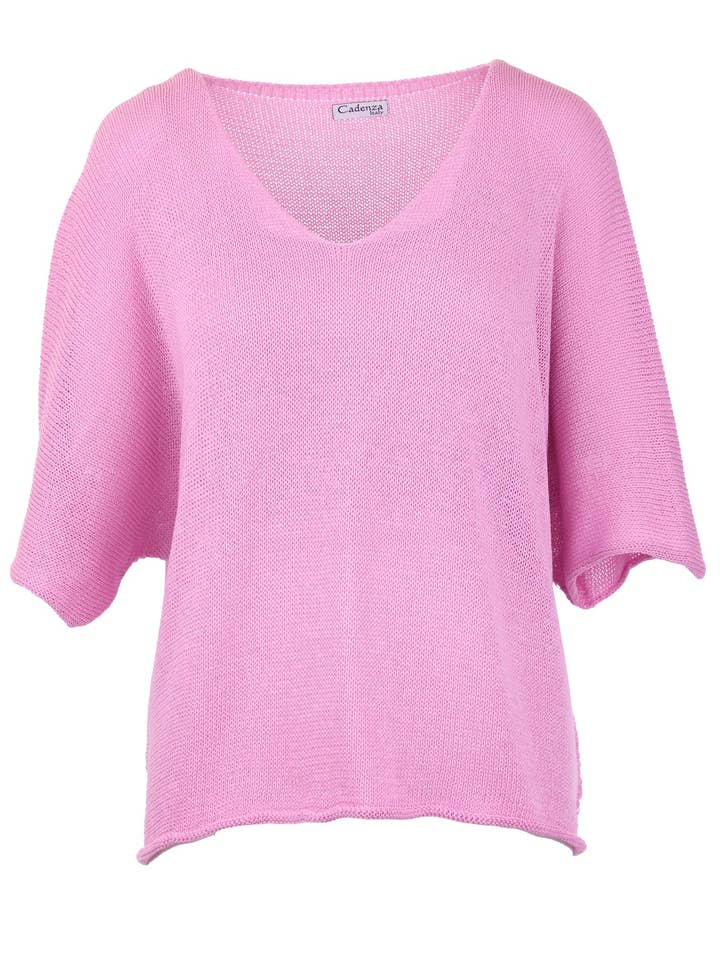 Cadenza Italy Ltd - Wholesale Knit Top - Women's - Cotton Blend V Neck Tunic Top6