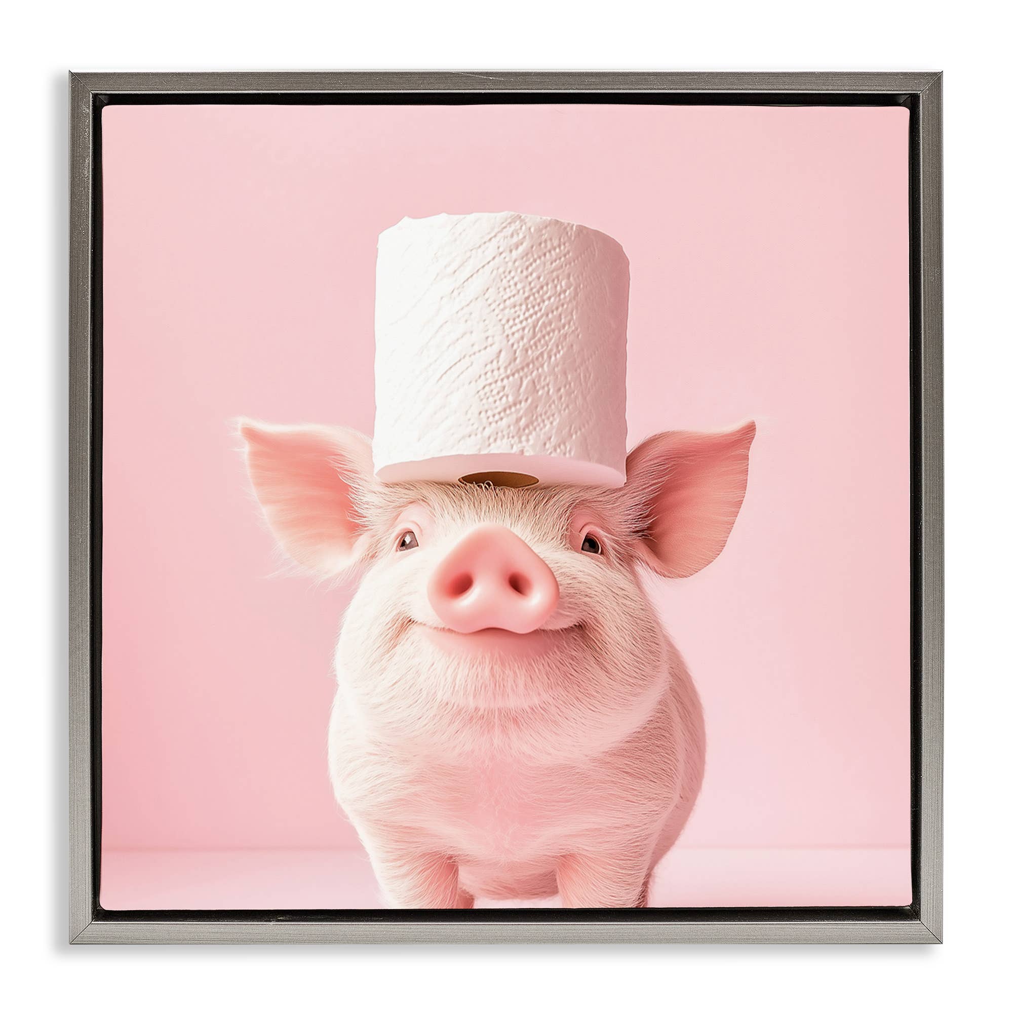 Stupell Industries - Wholesale Wall Sign - Silly Piggy Pink Toilet Paper - Framed Wall Art25