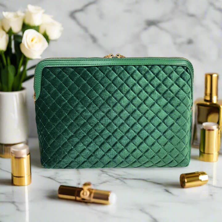 PurseN (new) - Wholesale Makeup/Cosmetic Bag - Litt Makeup Case - Emerald Velvet5