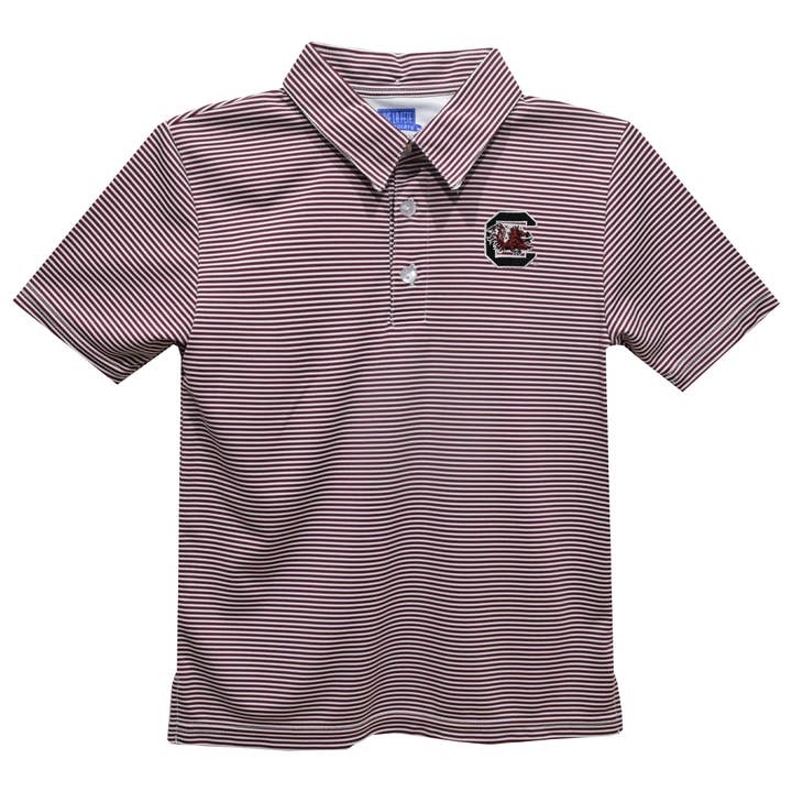 Vive La Fete - Wholesale T-Shirt - Kids - South Carolina Gamecock Embroidered Stripes Polo Shirt