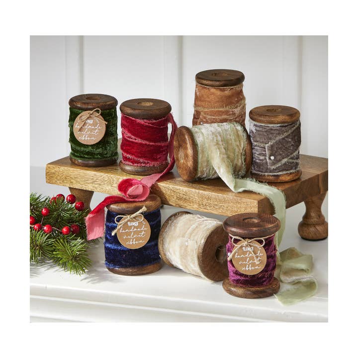 tag - Wholesale Ribbon - Gift Wrapping - Adn Velvet Ribbon Spool 20Mm/5Yd Moss Nylon Christmas1