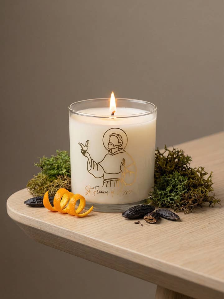 Saint Francis of Assisi Candle for wholesale by Pax Rosa