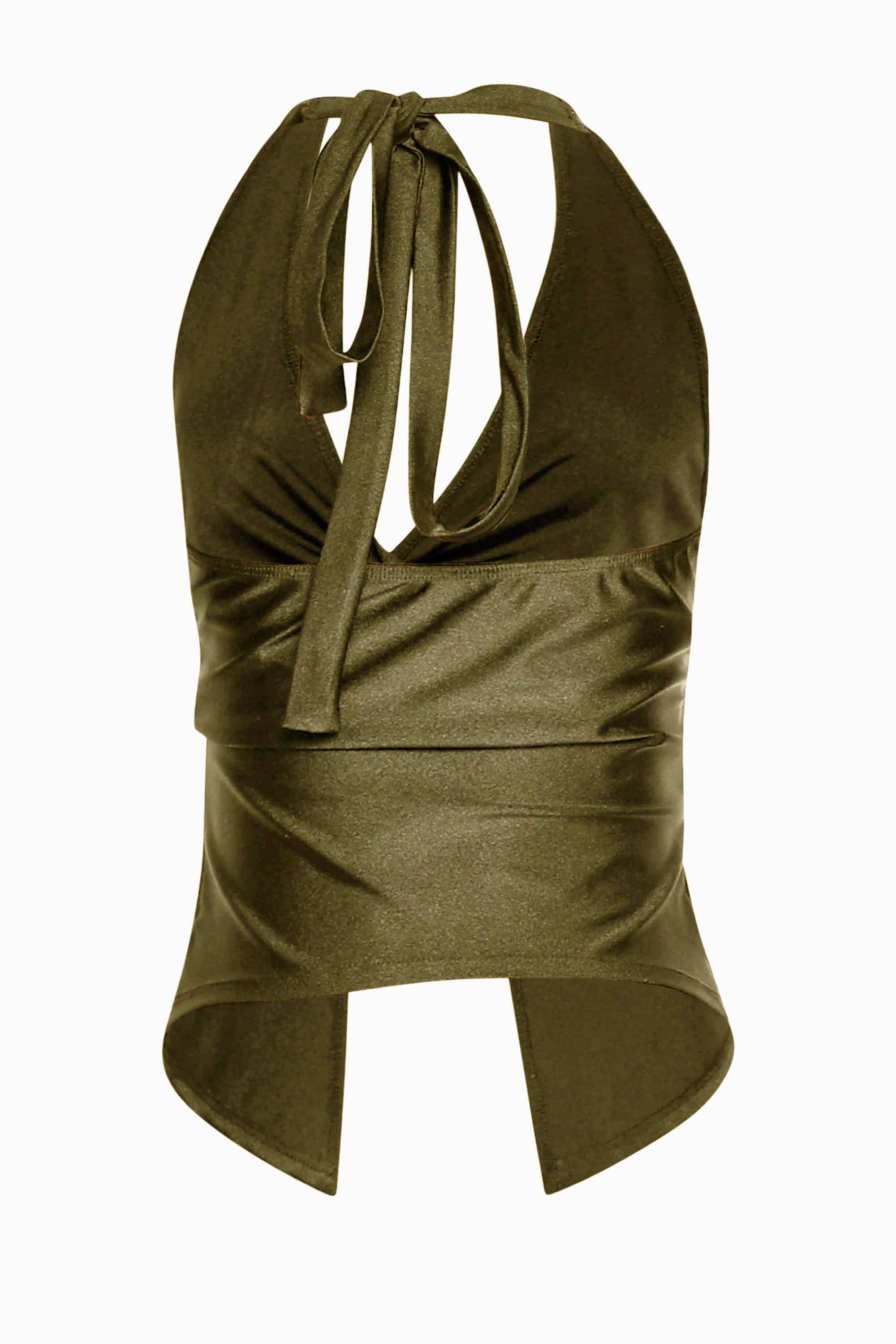 K Too - Wholesale Tank Top - Women's - NYLON HALTER TOP WITH KNOTTED FRONT11